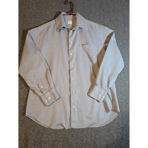 ARMANI Collezioni Shirt Mens Blue Stripe 39 15 1/2  R Button Up Long Sleeve